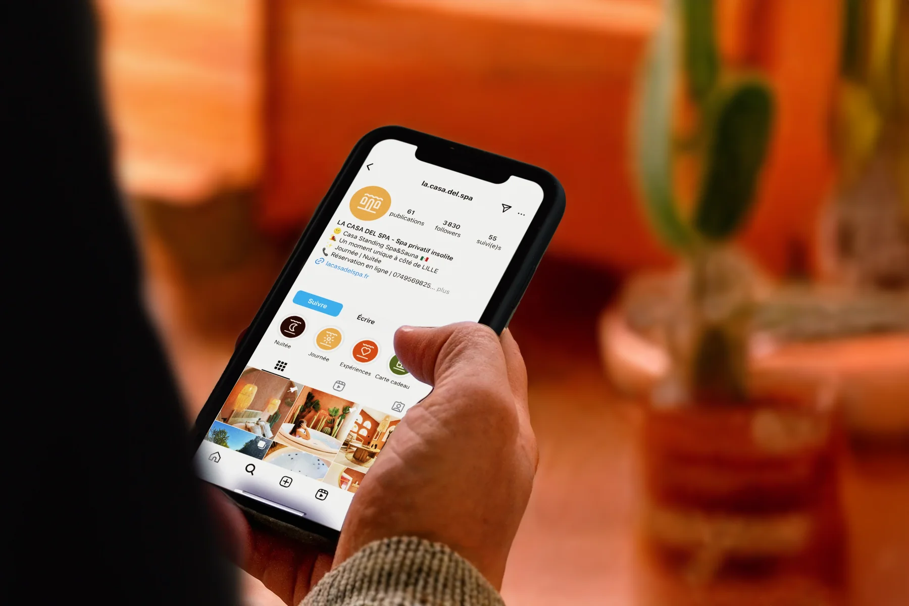 Compte Instagram de Casa Del Spa consulté sur mobile