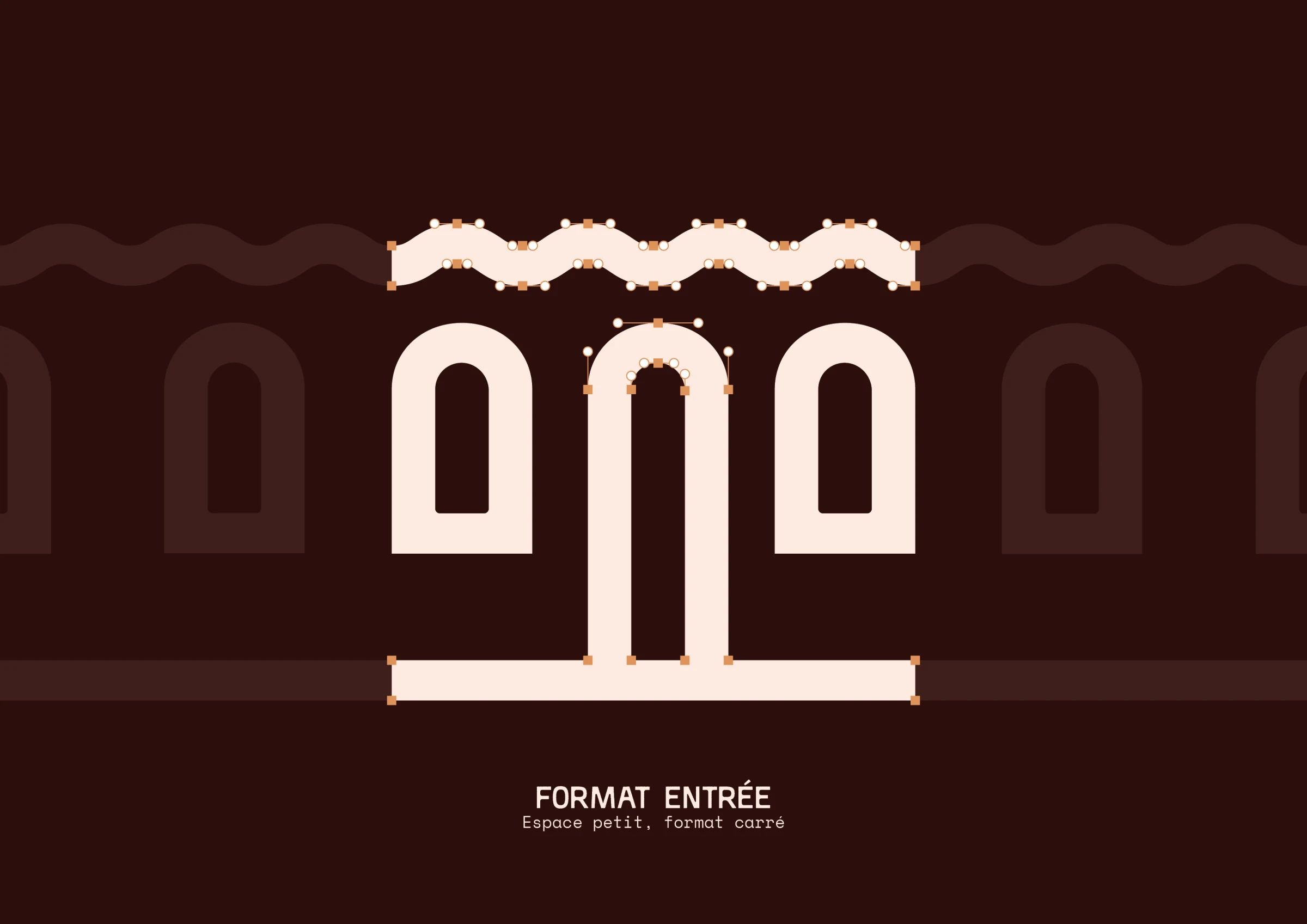Construction du logo Casa Del Spa : arches et toitures inspirées des casas mexicaines