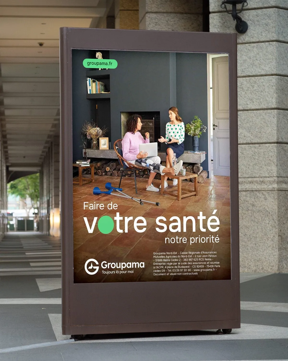 Projet Groupama : panneau publicitaire de la campagne santé