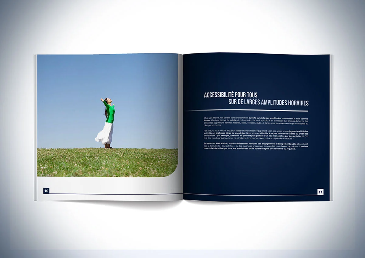 Double page « Accessibilité pour tous » du livre blanc Vert Marine