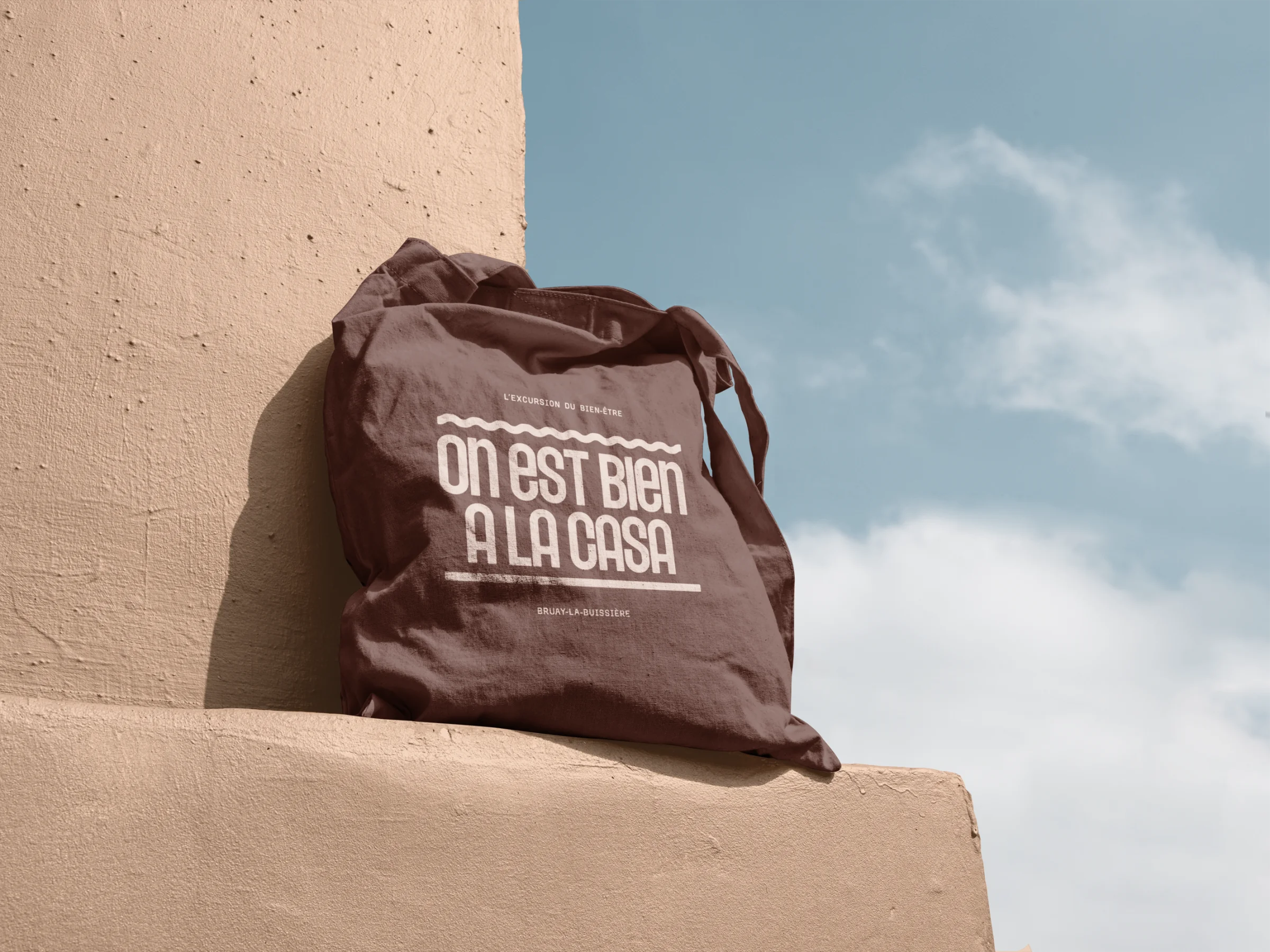 Projet Casa Del Spa : tote bag « On est bien à la Casa »