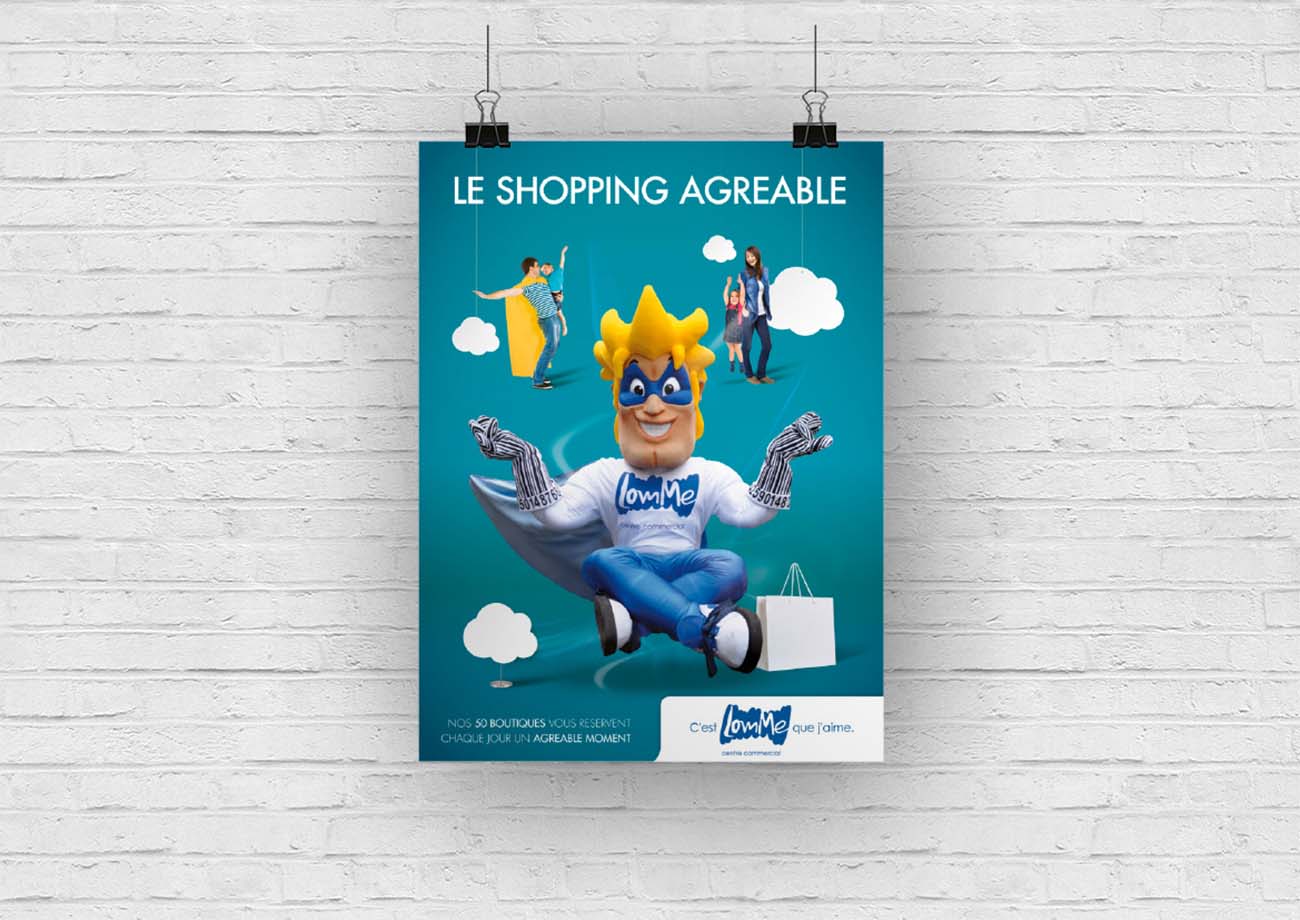Affiche mascotte Centre commercial Lomme 
