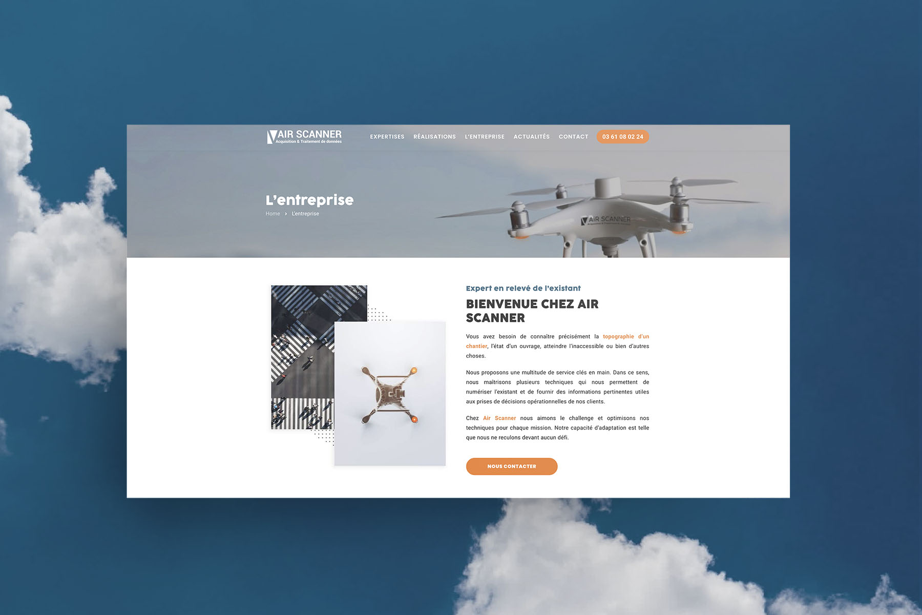 Air Scanner - site vitrine WordPress - page Entreprise
