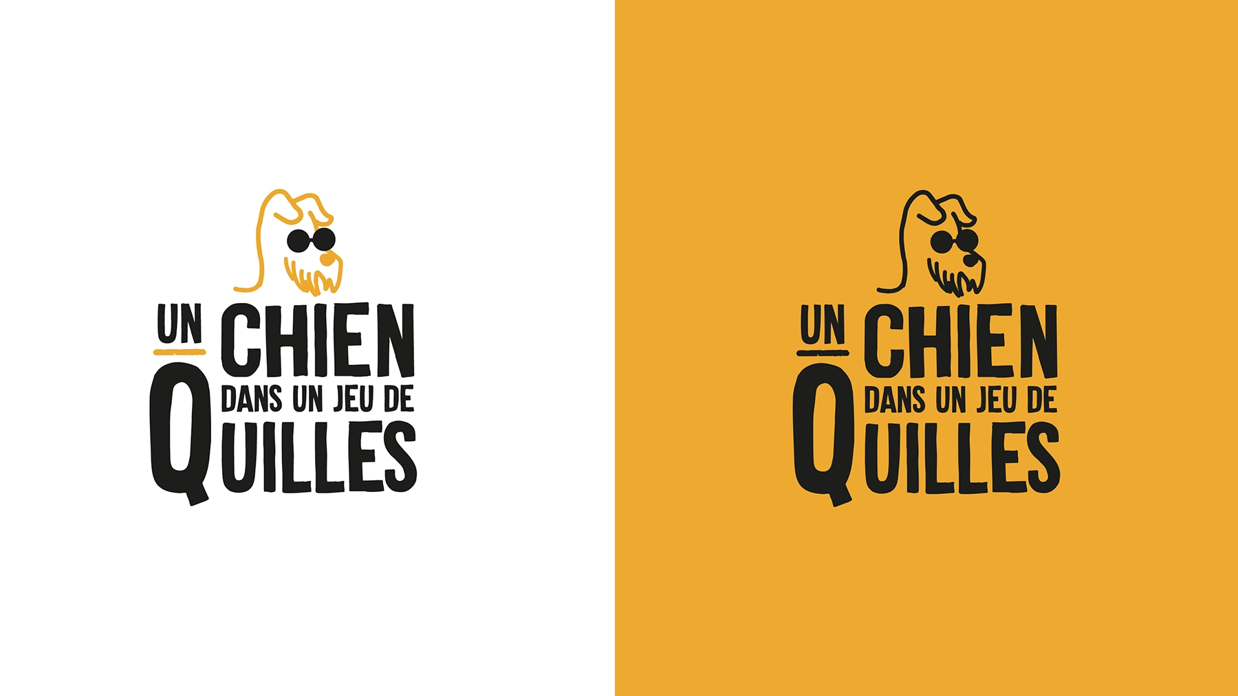 Logo Un chien dans un jeu de quilles