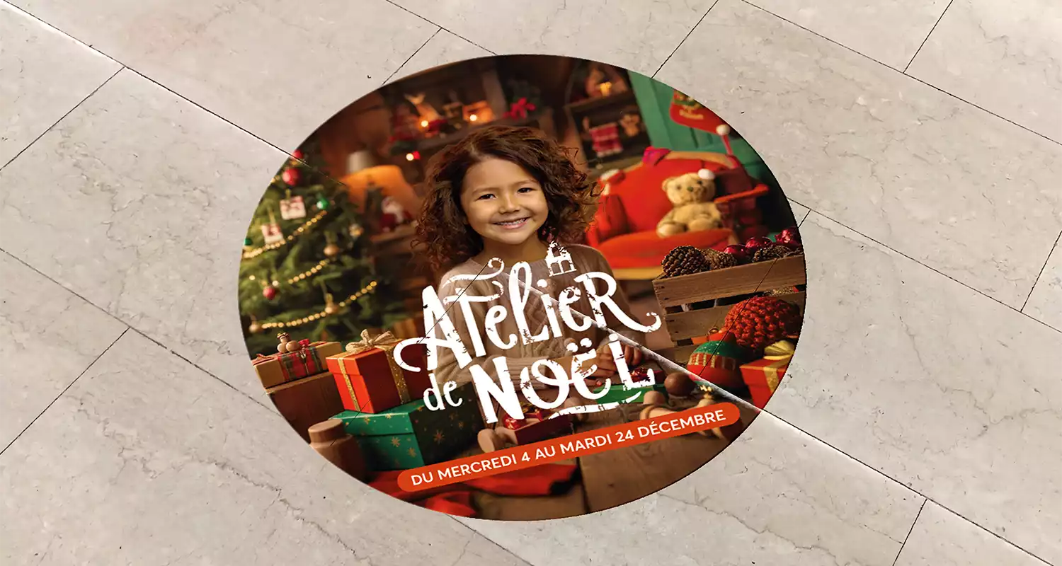 Sticker sol Atelier de Noël - AUSHOPPING FACHES