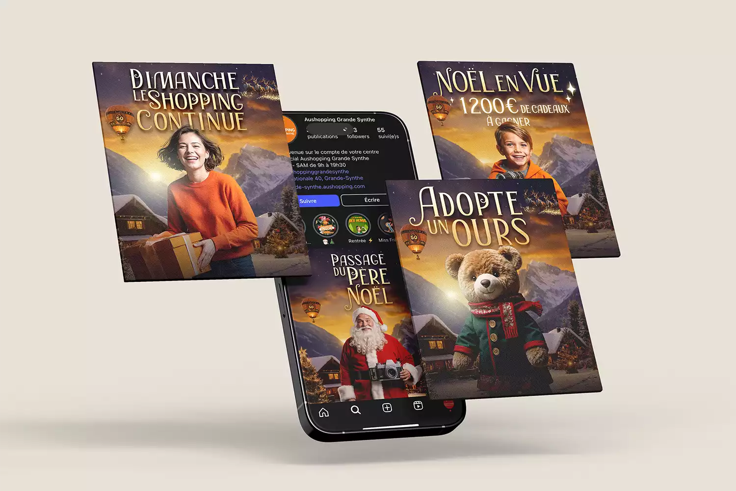 Instagram Aushopping Grande-Synthe / Opération Noël 2024