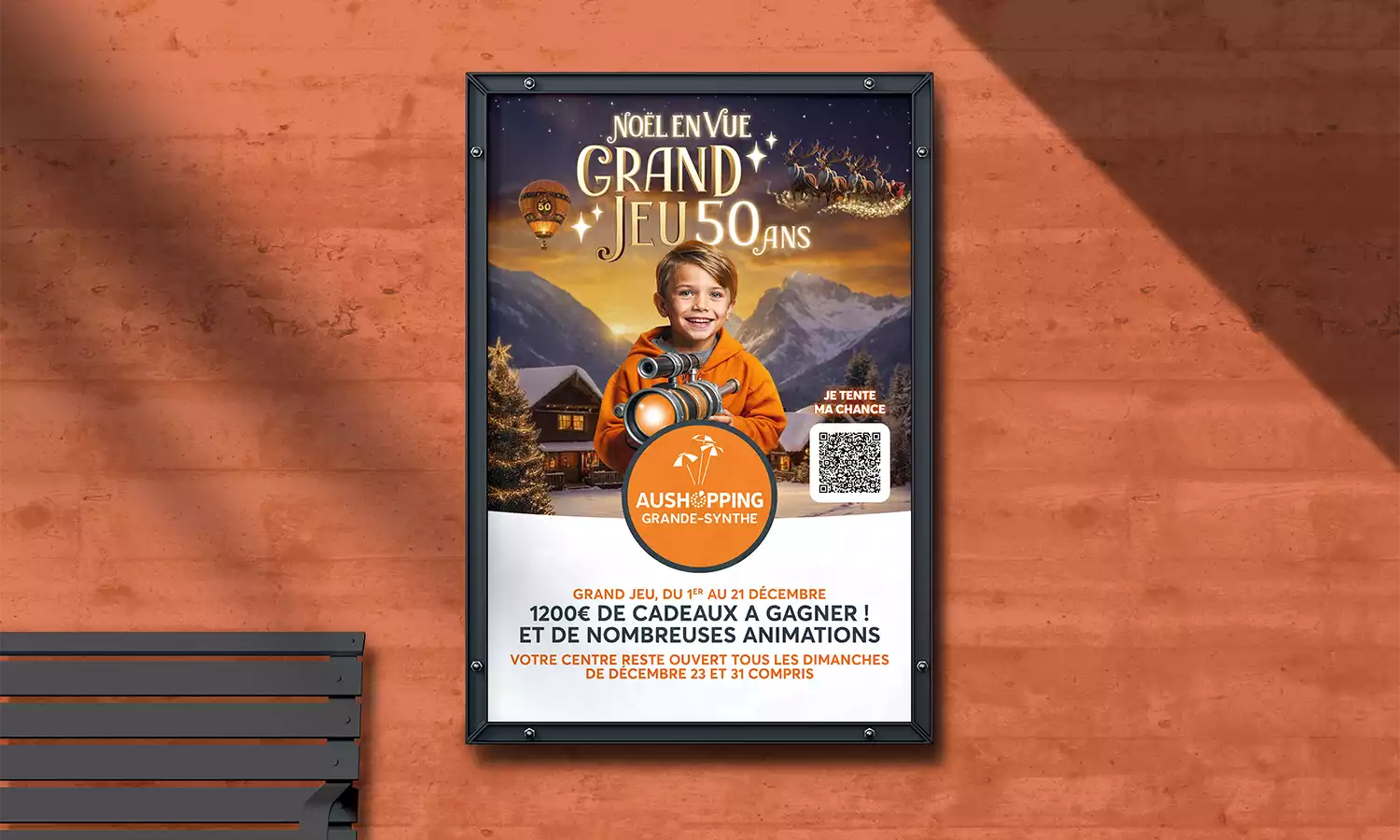 Affiche Aushopping Grande-Synthe / Opération Noël 2024